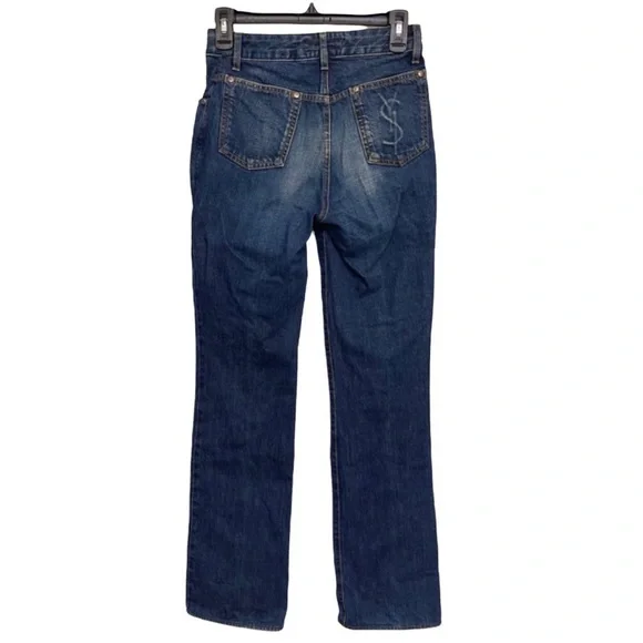 ✨Authentic Extremely Rare Yves Saint Laurent YSL Logo Blue Denim Jeans Pants